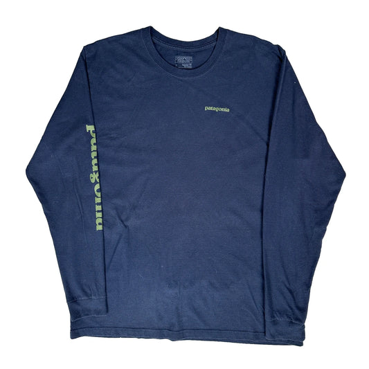 Patagonia Long Sleeve T-Shirt - XL Navy Cotton