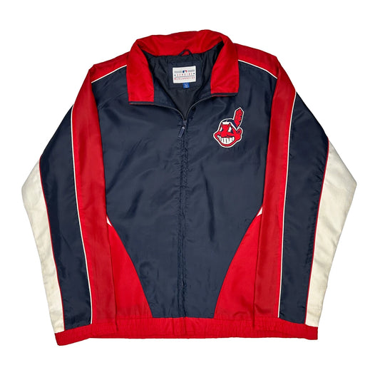 Indians Mlb Graphic Baseball Jacket - XL Navy Polyester