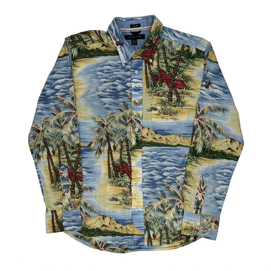 Tommy Hilfiger Slim Fit Hawaiian Shirt - Medium Multicoloured Cotton