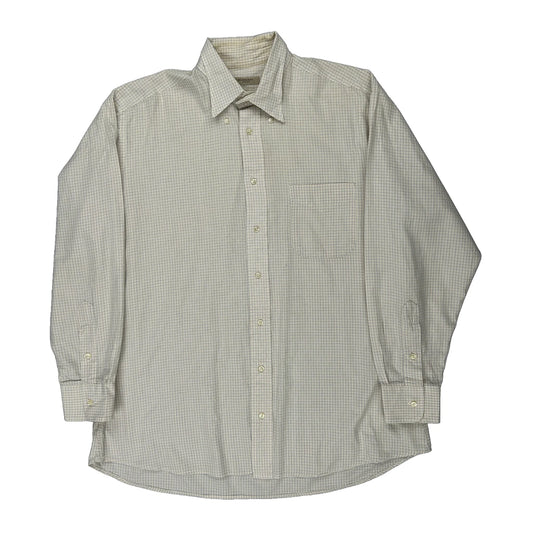 Burberry London Checked Shirt - Large Cream Cotton