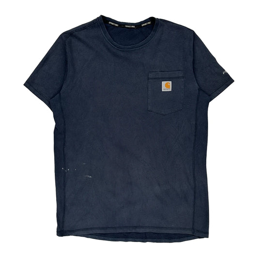 Carhartt T-Shirt - Medium Navy Cotton Blend