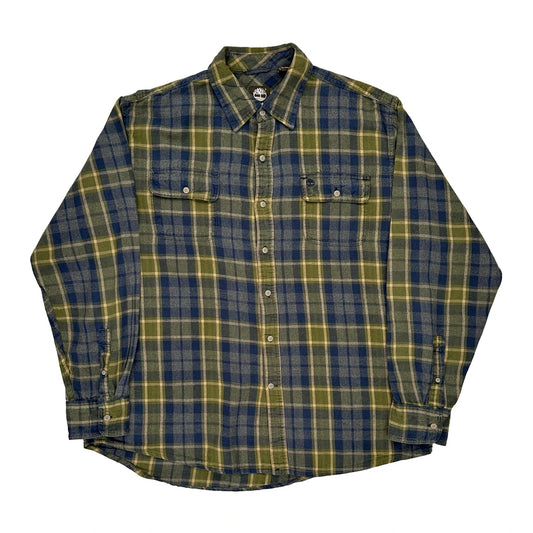 Timberland Checked Flannel Shirt - XL Blue Cotton