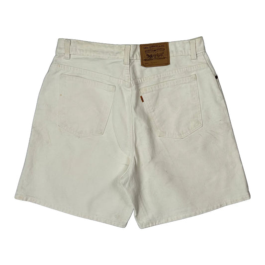 Levis Denim Shorts - 31W UK 14 White Cotton