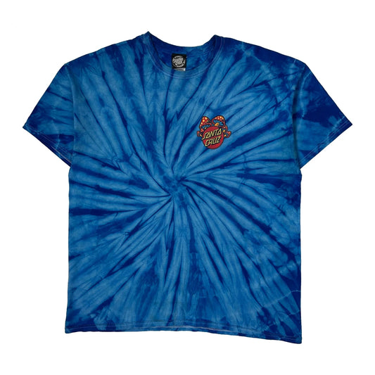 Vintage Santa Cruz Tie-Dye T-Shirt - XL Blue Cotton