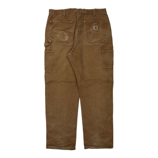 Carhartt Double Knee Carpenter Trousers - 36W 32L Brown Cotton