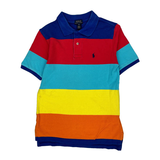 Age 8-9 Polo By Ralph Lauren Striped Polo Shirt - Medium Multicoloured Cotton