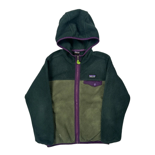 Vintage Kids Patagonia Synchilla Fleece Jacket - Small Green Polyester
