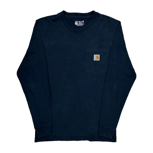 Carhartt Long Sleeve T-Shirt - XS Navy Cotton