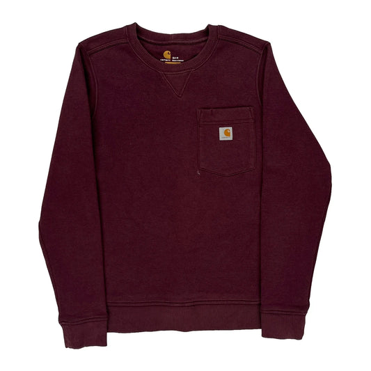 Carhartt Sweatshirt - Small Burgundy Cotton