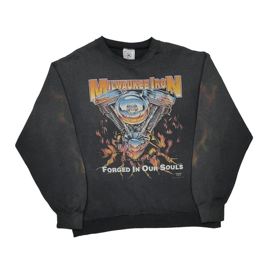 Milwaukee Iron Delta Graphic Sweatshirt - XL Grey Cotton Blend
