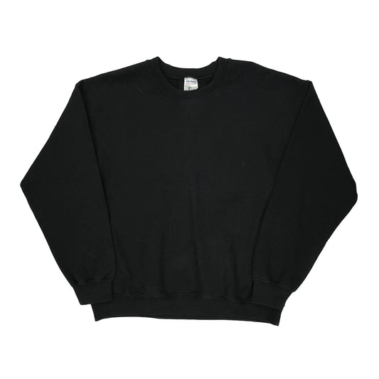 Gildan Sweatshirt - Large Black Cotton Blend