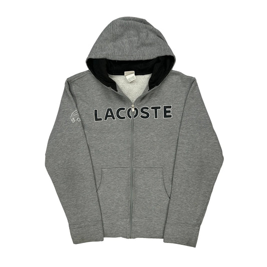 Lacoste Spellout Hoodie - Medium Grey Cotton