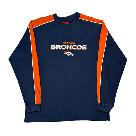 Denver Broncos Nfl Long Sleeve T-Shirt - XL Navy Cotton