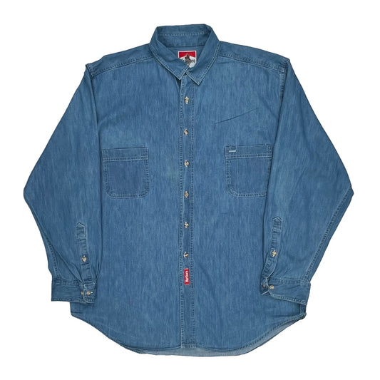 Marlboro Denim Shirt - XL Blue Cotton