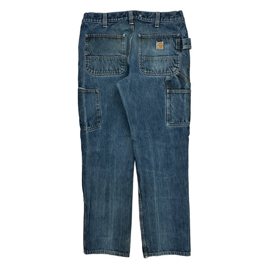 Carhartt Double Knee Carpenter Jeans - 33W 31L Blue Denim