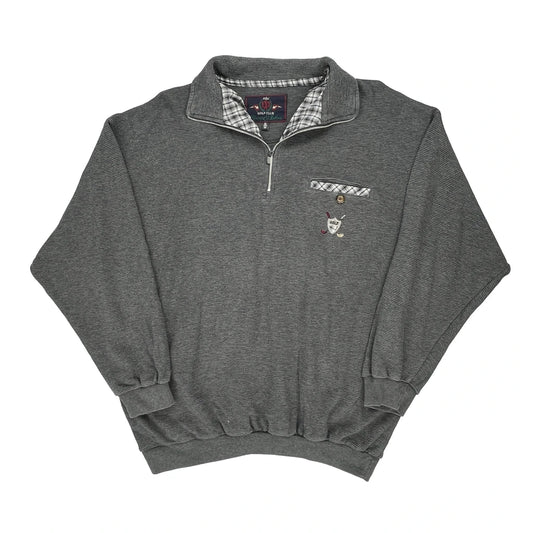 Golf Club Rover & Lakes 1/4 Zip - XL Grey Cotton Blend