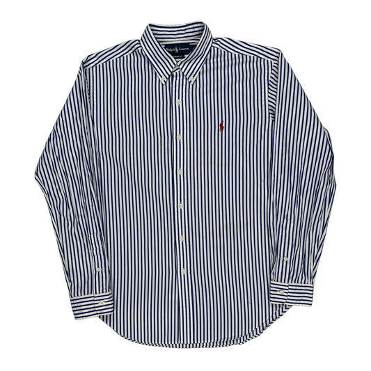 Ralph Lauren Striped Shirt - Large Blue Cotton