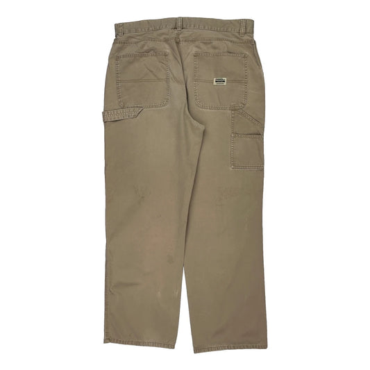 Unbranded Double Knee Carpenter Trousers - 36W 32L Beige Cotton