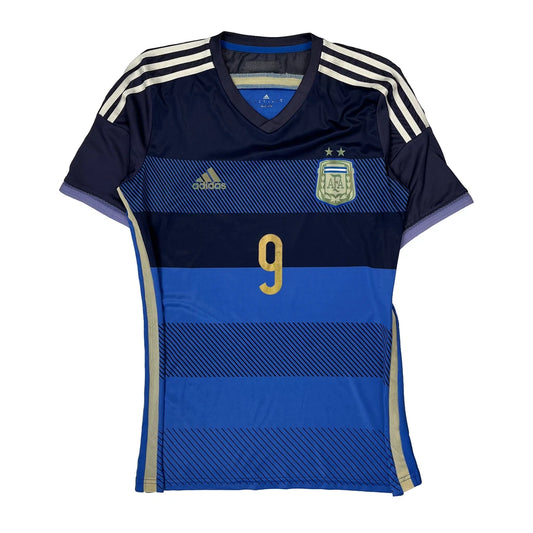 Vintage Argentina National Team Adidas 2014 Away Football Shirt - Medium Blue Polyester