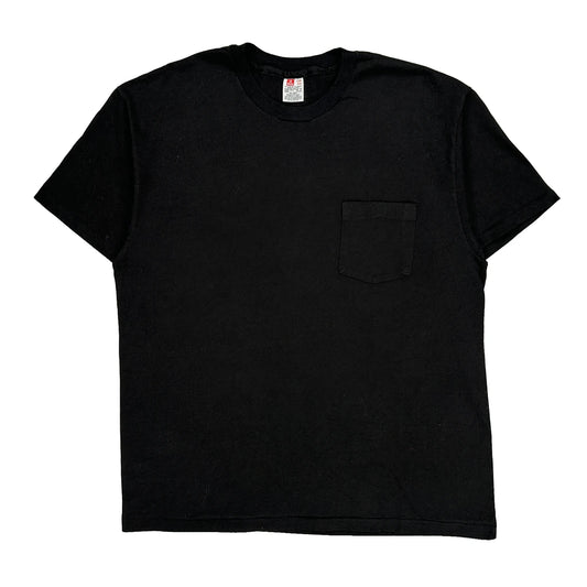 90S Blank Hanes T-Shirt - XL Black Cotton