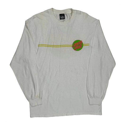 Santa Cruz Graphic Long Sleeve T-Shirt - Large White Cotton