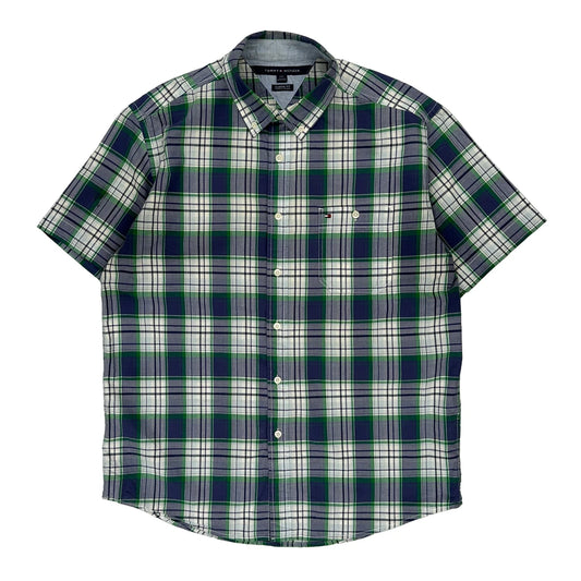 Tommy Hilfiger Checked Short Sleeve Shirt - Large Multicoloured Cotton
