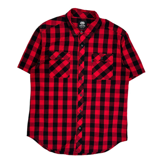 Ecko Unltd Checked Flannel Shirt - Large Red Cotton