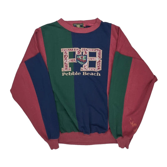 Pebble Beach Crable Spellout Sweatshirt - Medium Multicoloured Cotton