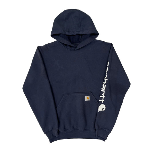 Carhartt Hoodie - Small Navy Cotton
