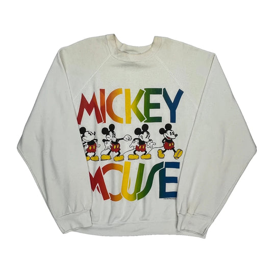Mickey Mouse Artex Cartoon Sweatshirt - 3XL Multicoloured Cotton