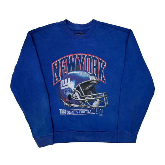 New York Giants N.F.L. Team Apparel Football Sweatshirt - Large Blue Cotton