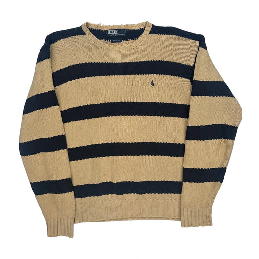 Polo By Ralph Lauren Striped Jumper - Medium Beige Cotton