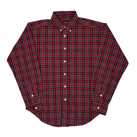 Age 10-12 Ralph Lauren Checked Shirt - Medium Red Cotton