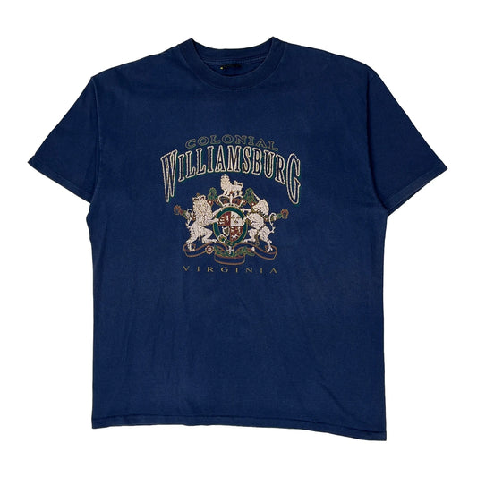 Williamsburg Virginia Unbranded Graphic T-Shirt - XL Navy Cotton