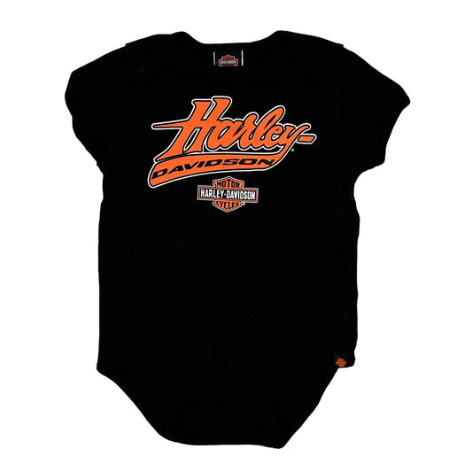 Vintage Age 2 Harley Davidson T-Shirt - 3XS Black Cotton