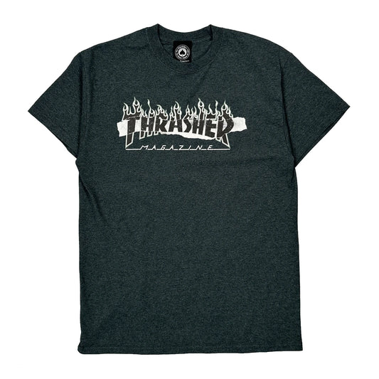 Thrasher Graphic T-Shirt - Medium Grey Cotton