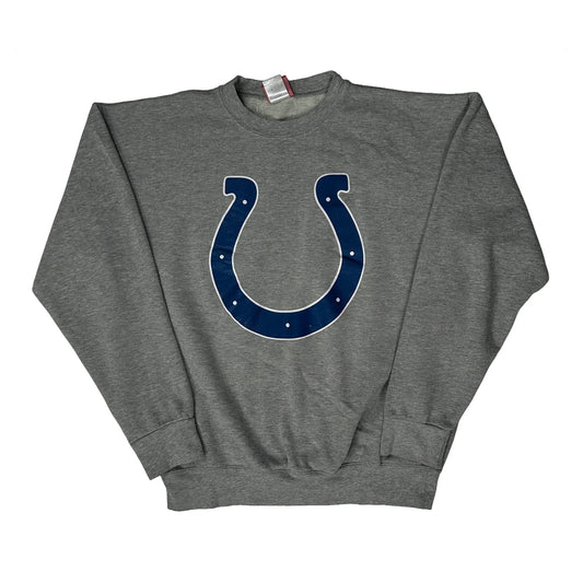 Indianapolis Colts N.F.L. Graphic Sweatshirt - Large Grey Cotton Blend