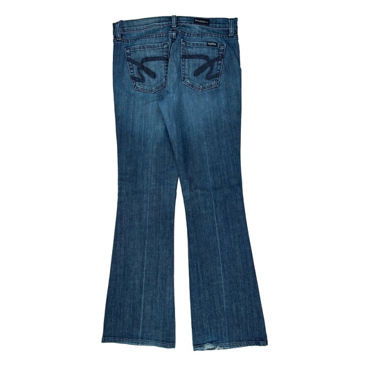Denim & Flower Flared Jeans - 31W UK 10 Blue Denim