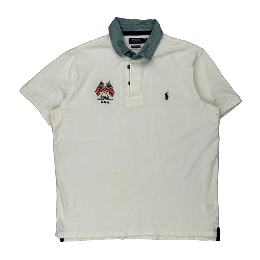 Polo By Ralph Lauren Slim Fit Polo Shirt - XL White Cotton