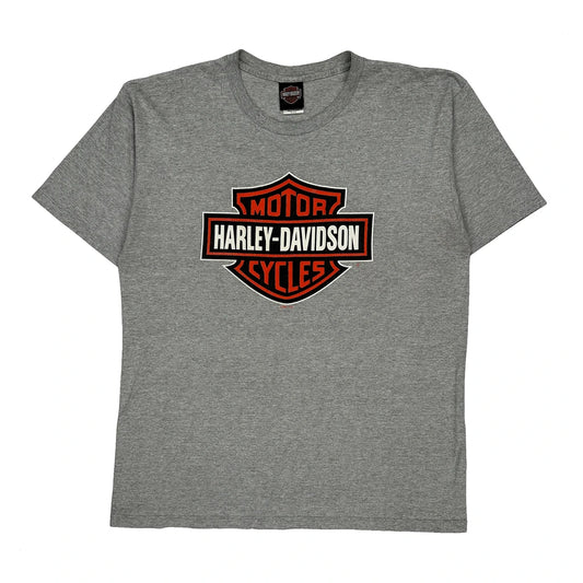 Harley Davidson Graphic T-Shirt - XL Grey Cotton