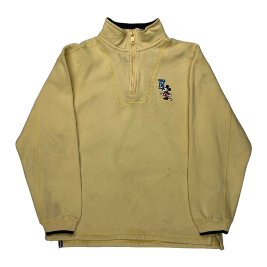 Disneyland Resort Disney Cartoon 1/4 Zip - Medium Yellow Cotton