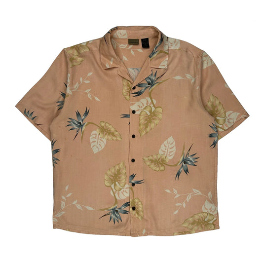 Axist Hawaiian Shirt - Large Pink Silk