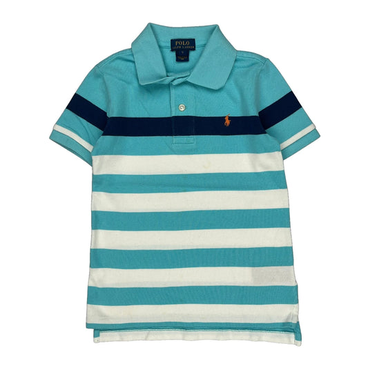 Vintage Age 5 Polo By Ralph Lauren Striped Polo Shirt - XS Blue Cotton