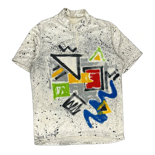 Unbranded Graphic Football Shirt - Medium White Cotton