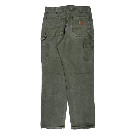 Carhartt Double Knee Carpenter Trousers - 32W 32L Green Cotton