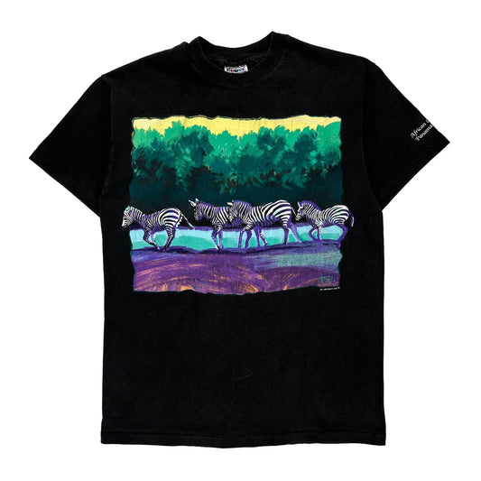 Hanes Single Stitch T-Shirt - Medium Black Cotton