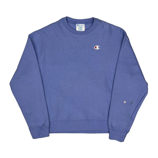 Reverse Weave Champion Sweatshirt - Large Blue Cotton
