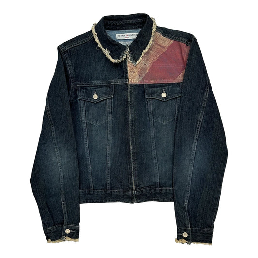 Tommy Hilfiger Graphic Denim Jacket - Large Red Denim