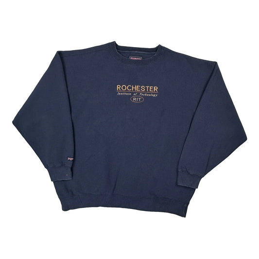 Rochester Institute Of Technology Jansport College Sweatshirt - XL Navy Cotton Blend