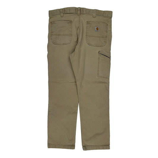 Carhartt Carpenter Trousers - 34W 28L Beige Cotton